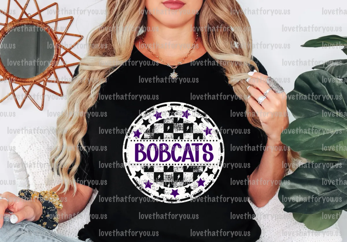 Bobcats Checker Star Circle Digital Download