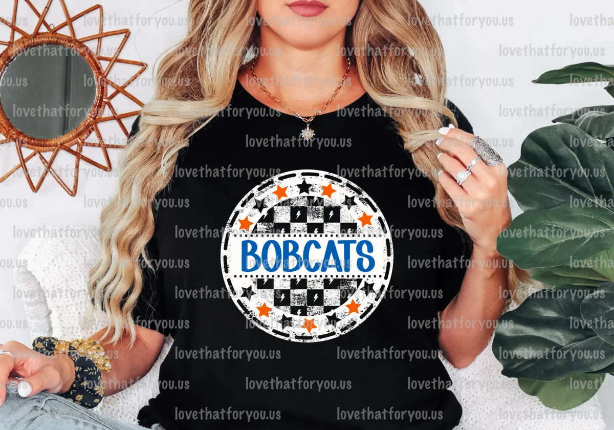 Bobcats Checker Star Circle Digital Download