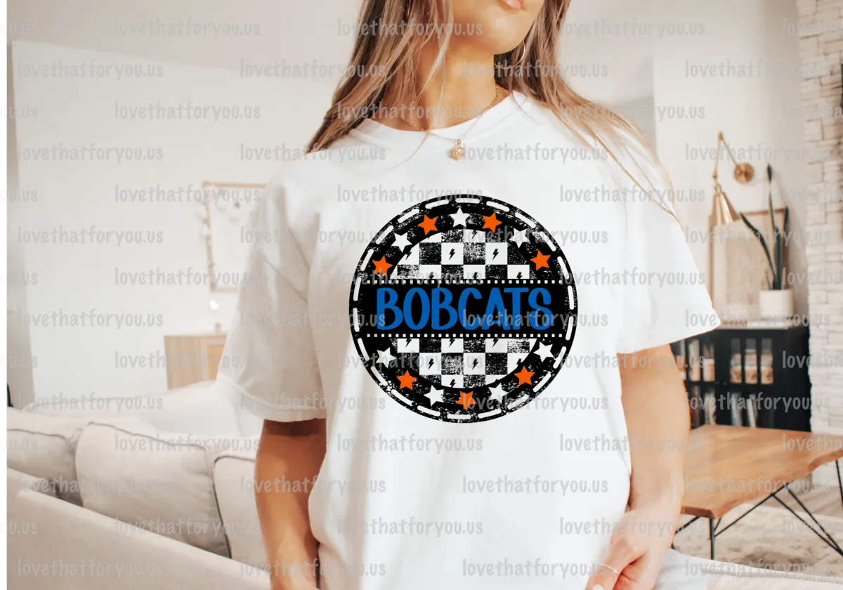 Bobcats Checker Star Circle Digital Download