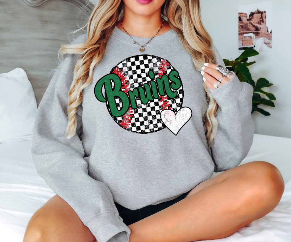 Bruins Checker Baseball Heart Digital Download