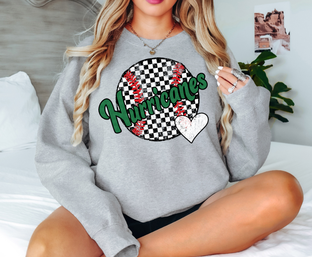 Hurricanes Checker Baseball Heart Digital Download