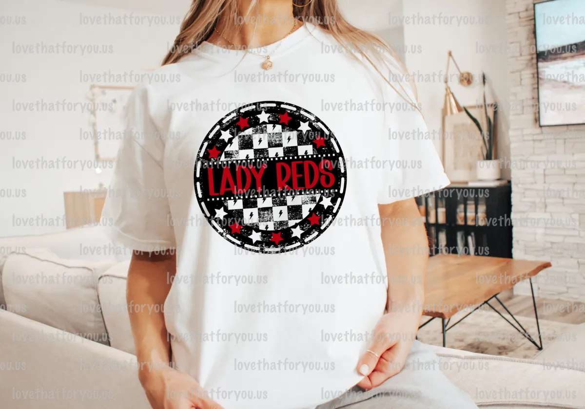 Lady Reds Checker Star Circle Digital Download