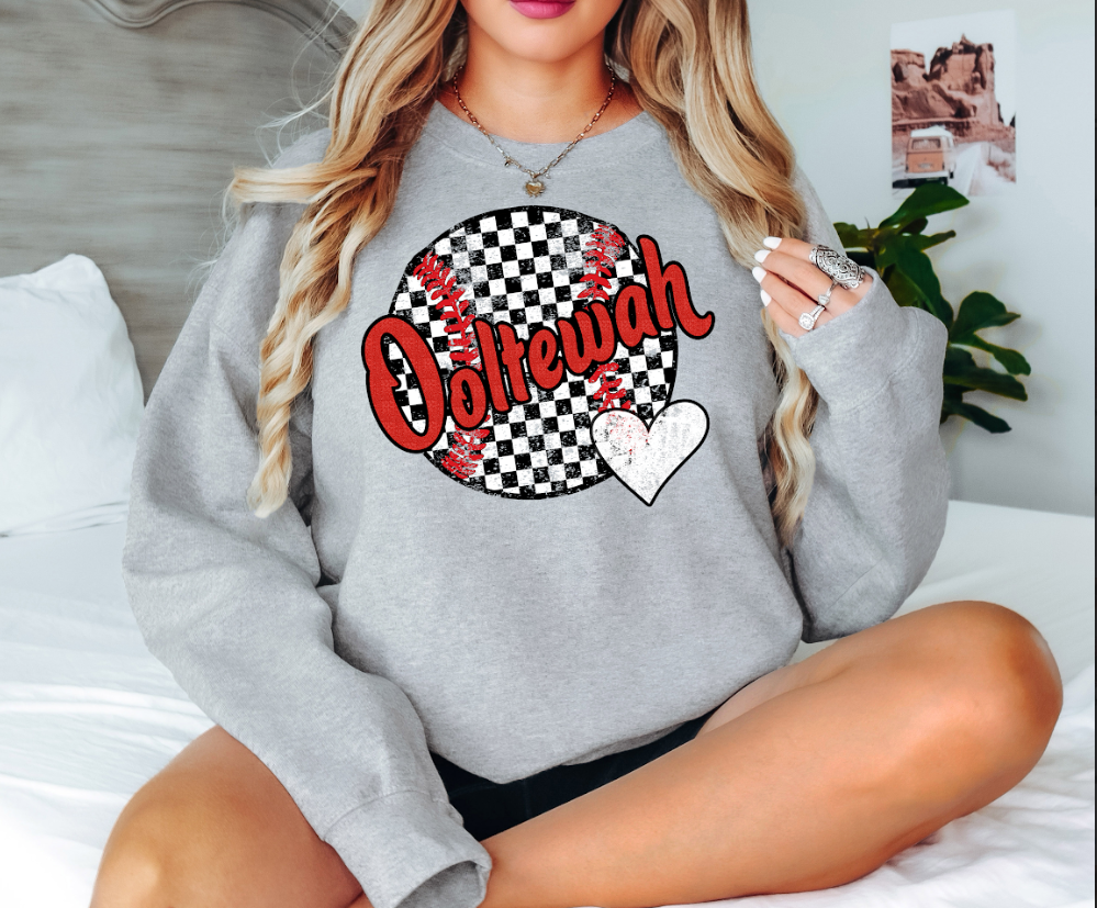 Ooltewah Checker Baseball Heart Digital Download