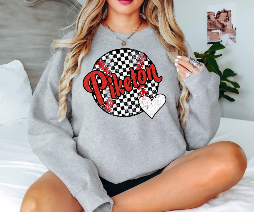 Piketon Checker Baseball Heart Digital Download