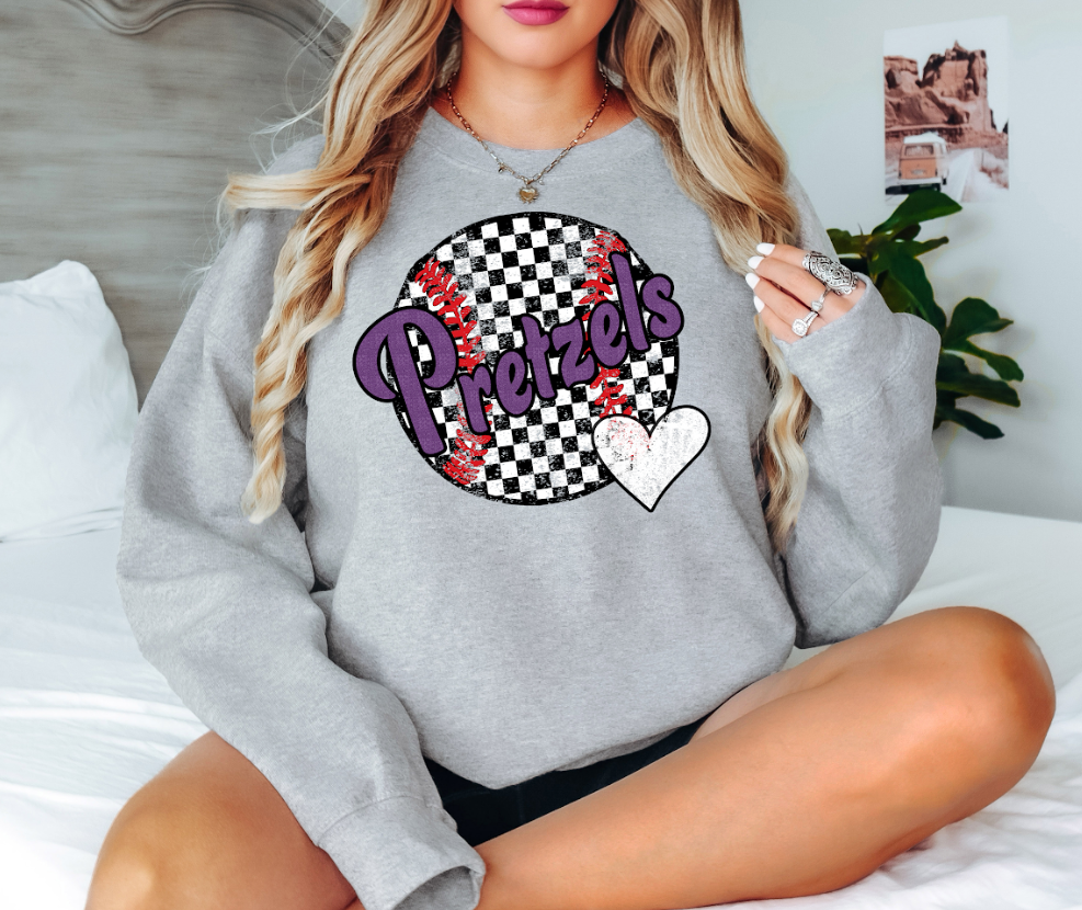 Pretzels Checker Baseball Heart Digital Download