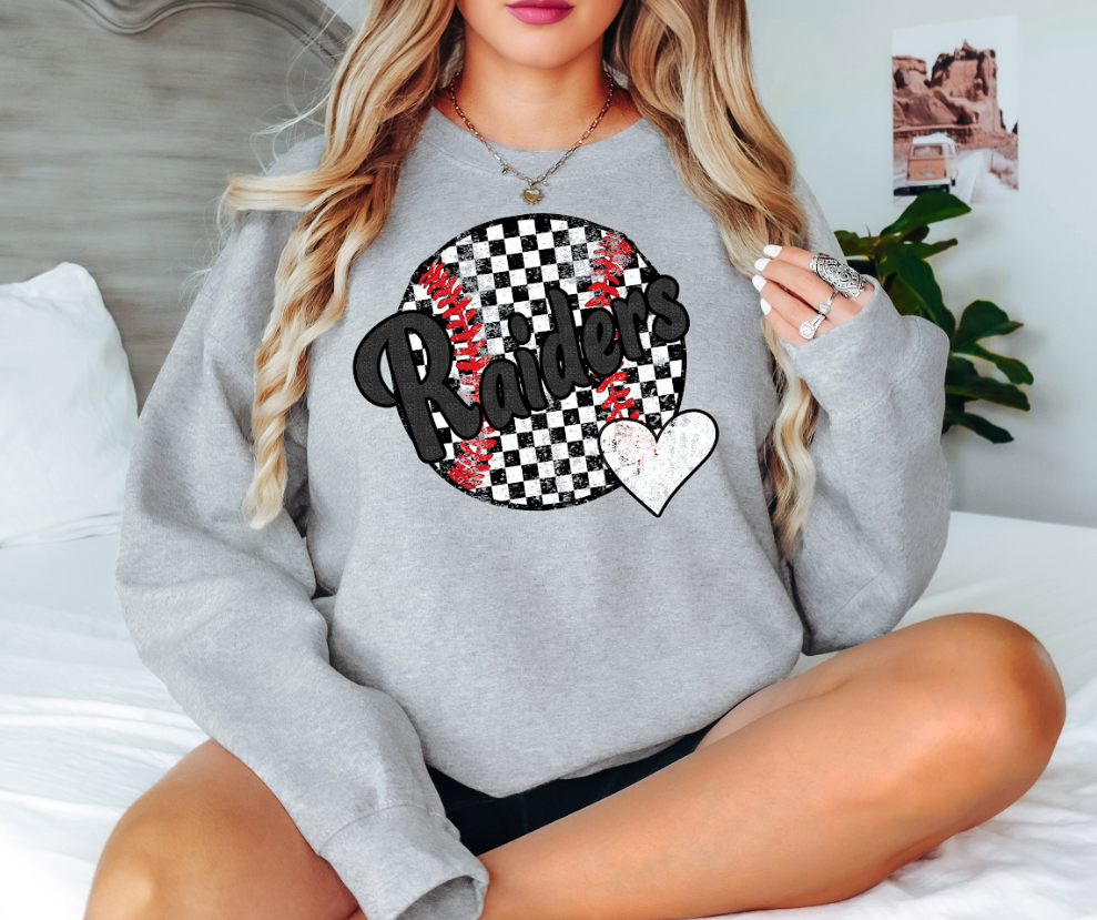 Raiders Checker Baseball Heart Digital Download