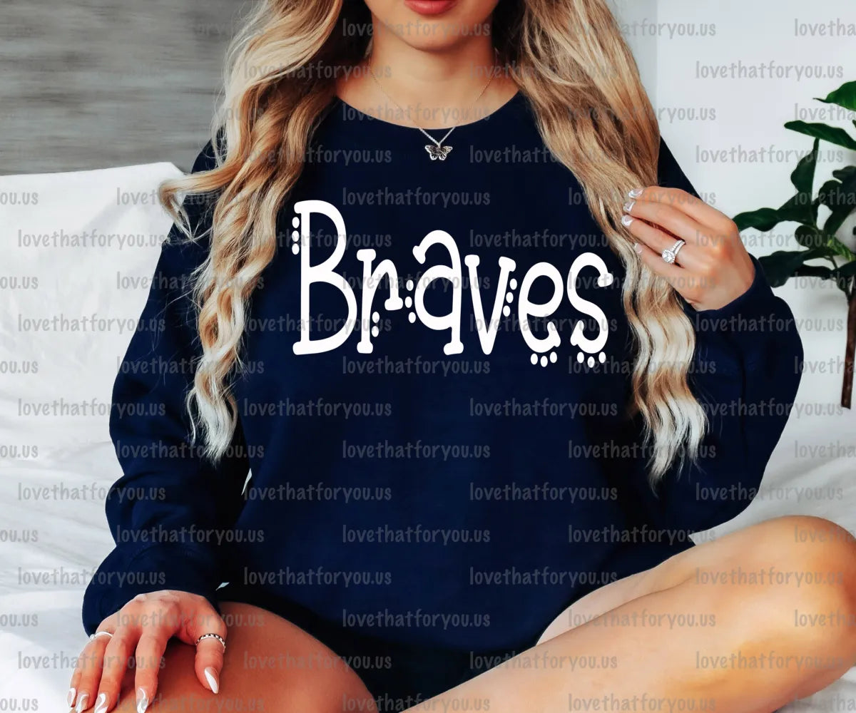 Braves Dotted Doodle PNG Digital Download