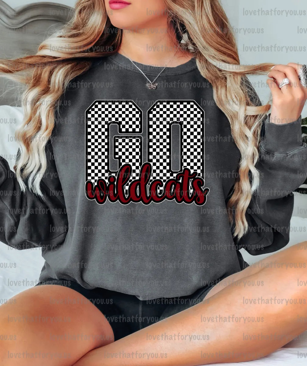 Go Wildcats Checker PNG Digital Download