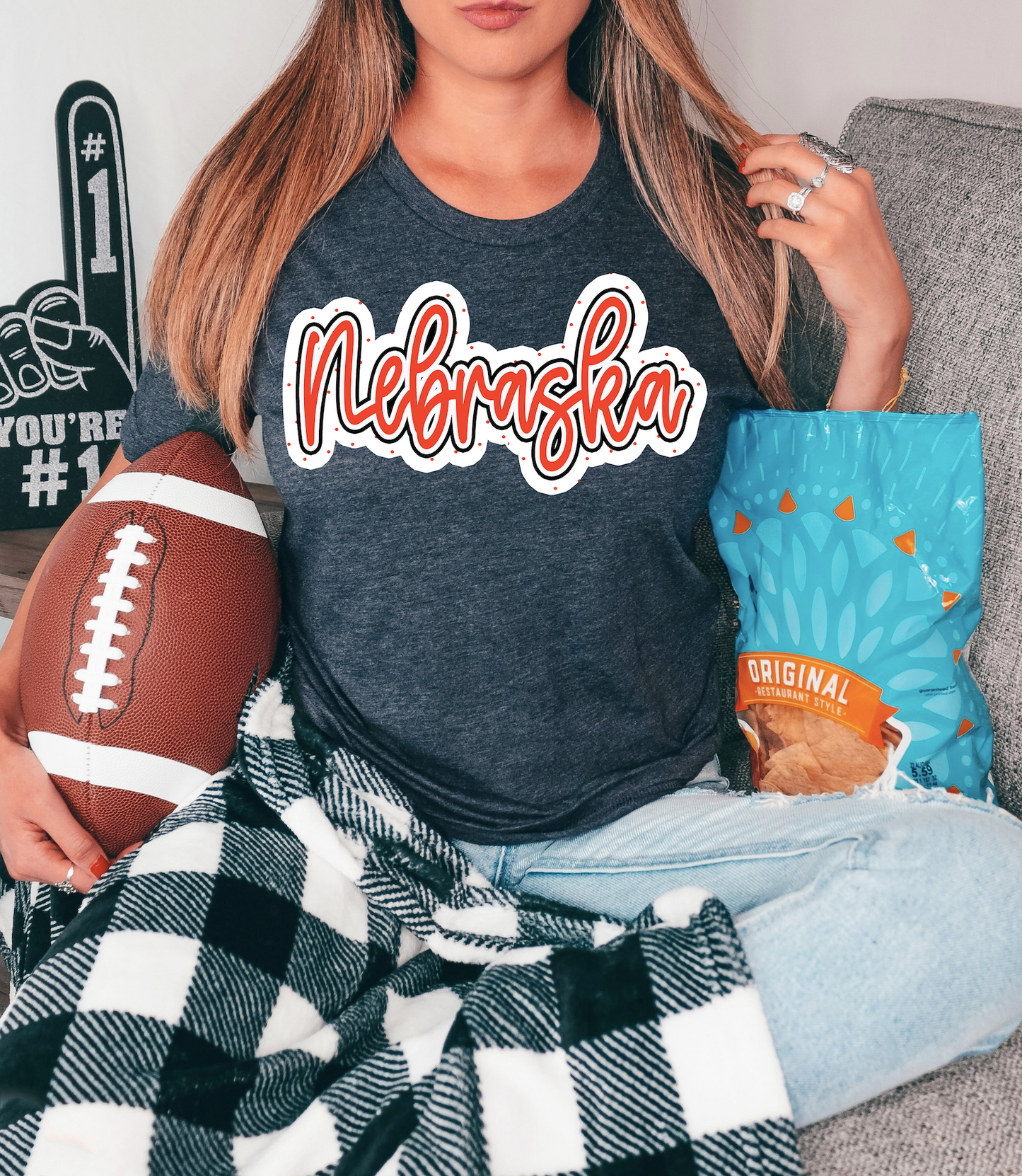 Nebraska Outline Polka Dot Digital Download