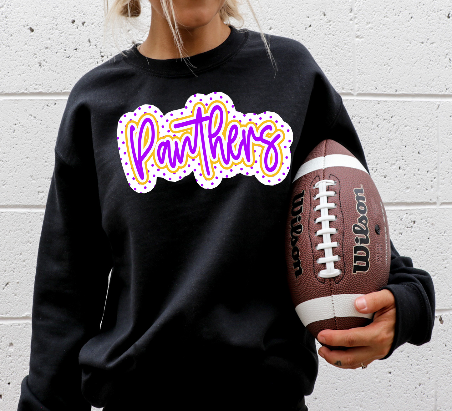 Panthers Outline Polka Dot Digital Download