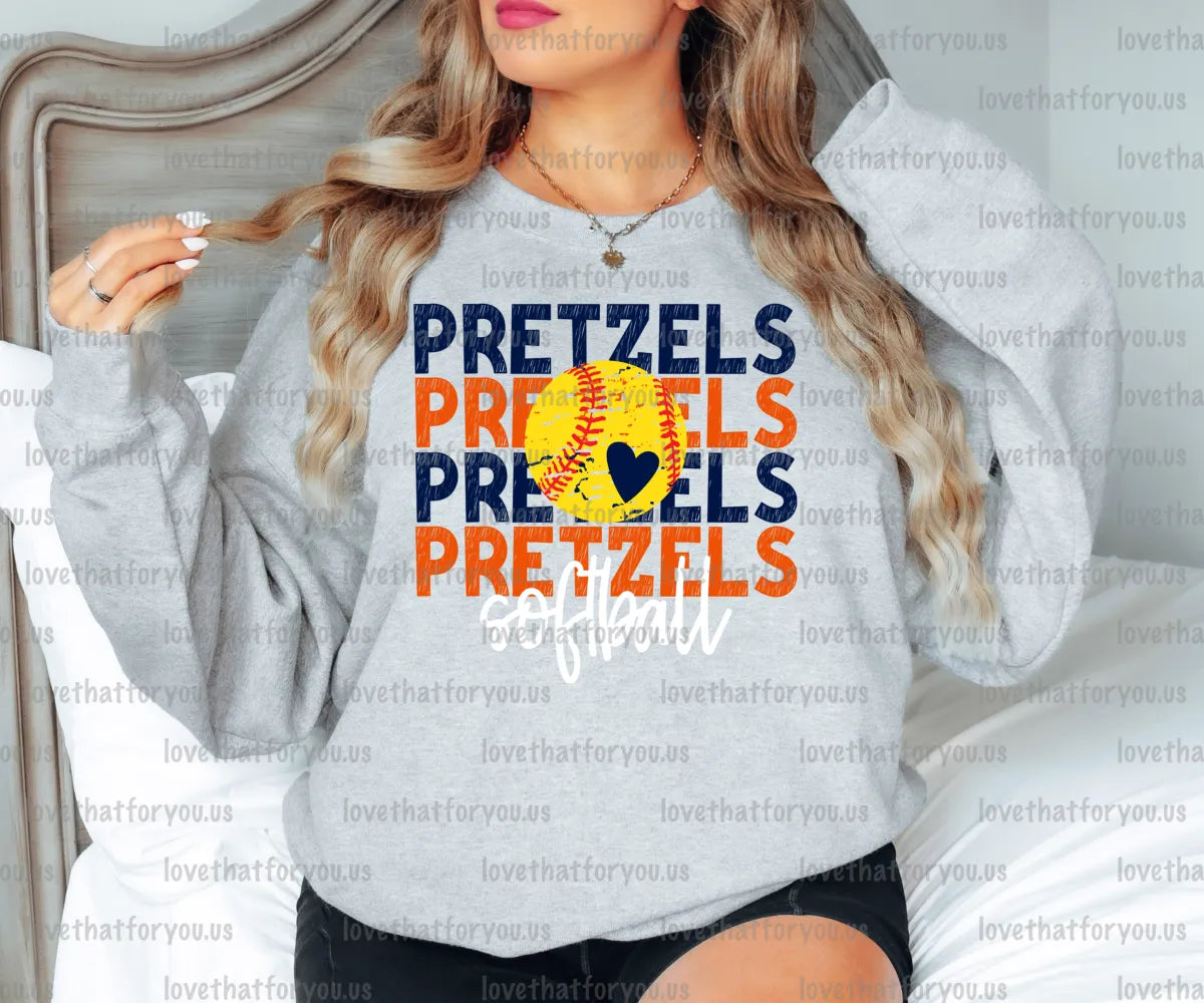 Pretzels Softball Repeating Digital Download
