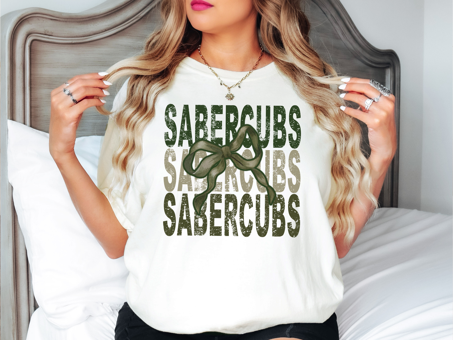 Sabercubs Repeat Camo Green Bow Digital Download