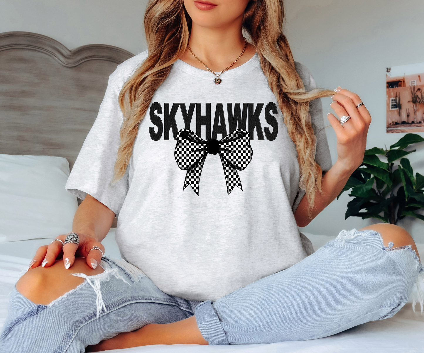 Skyhawks Coquette Checker Bow Digital Download