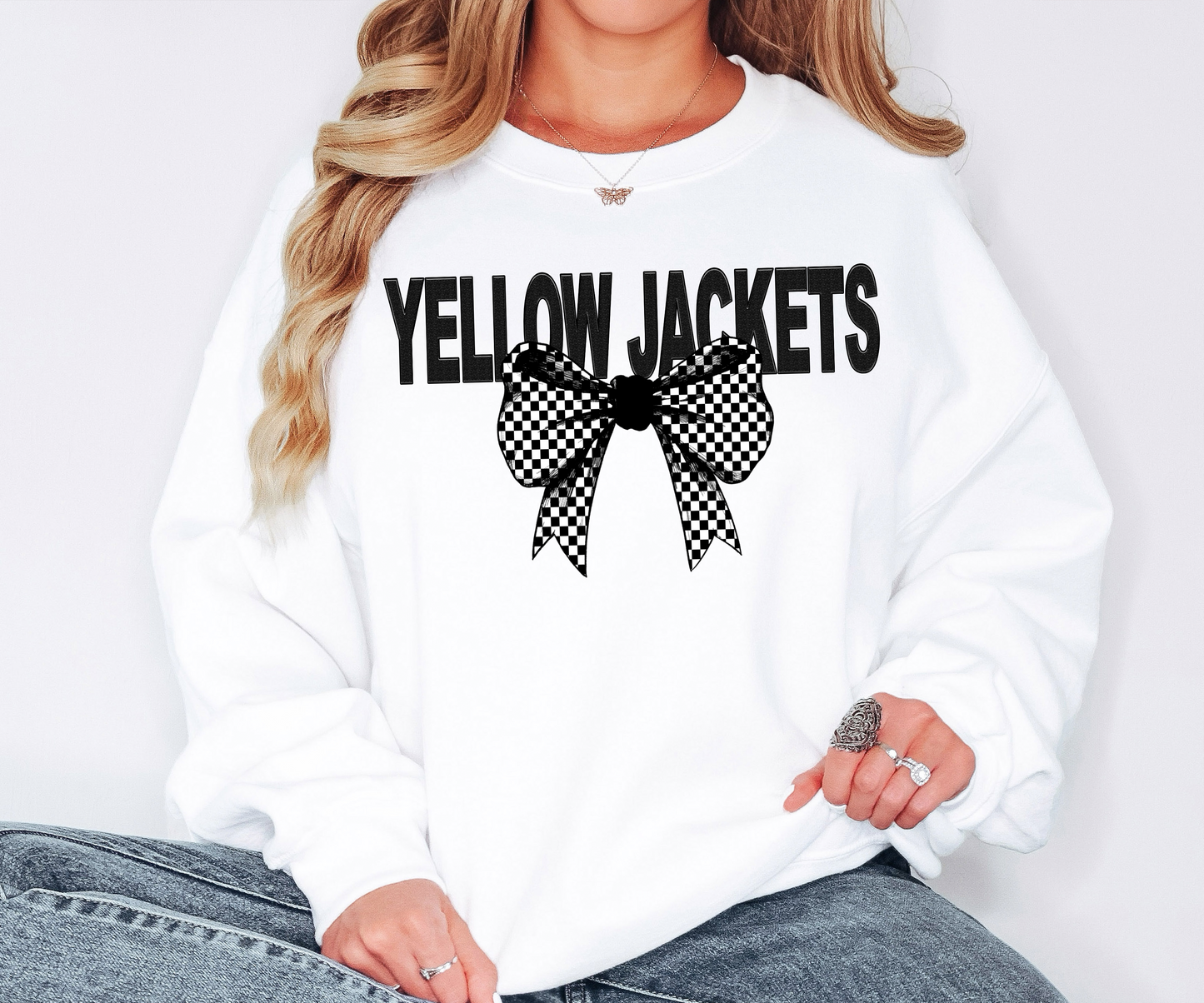 Yellow Jacket Coquette Checker Bow Digital Download