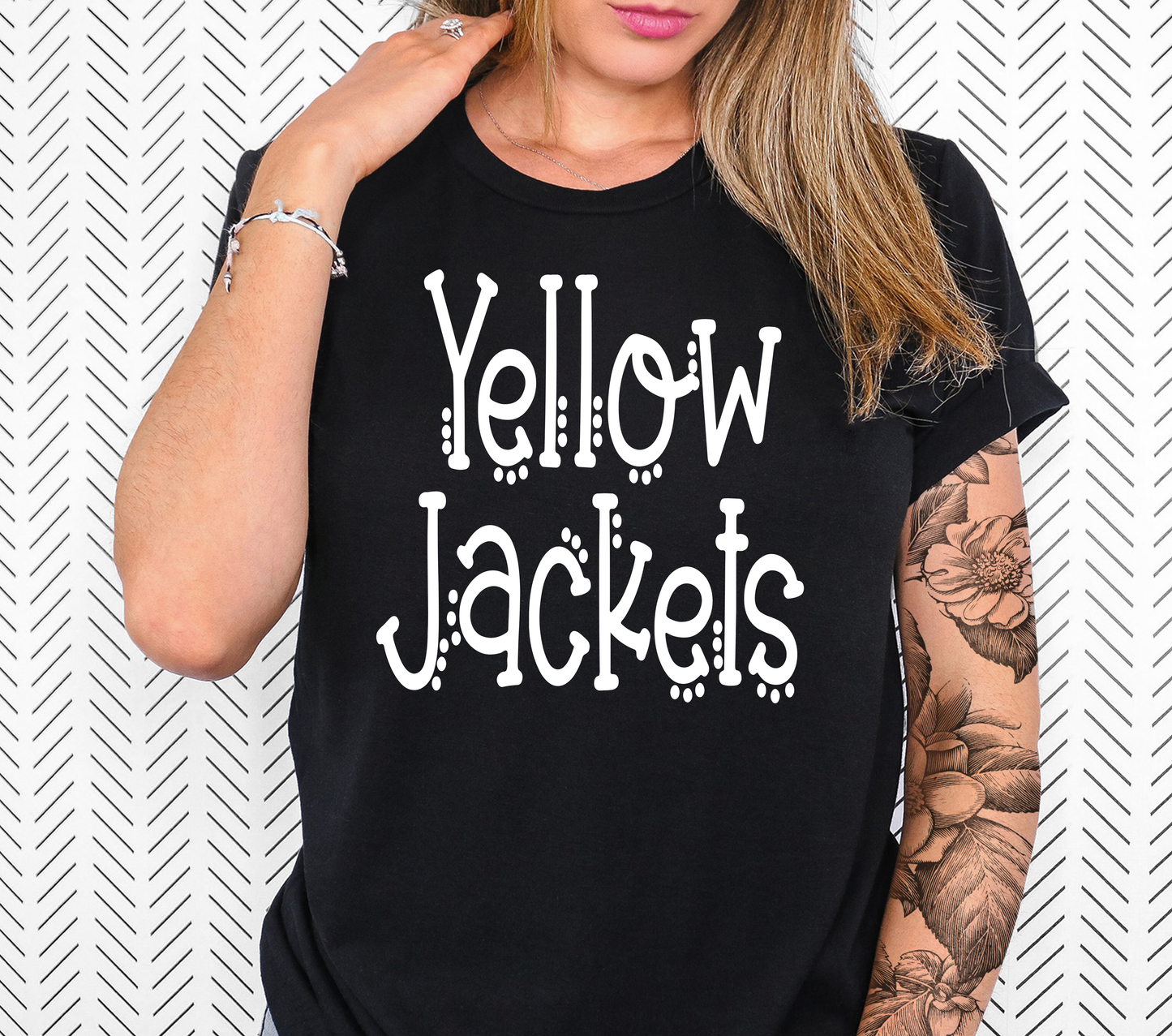 Yellow Jackets Dotted Doodle PNG Digital Download