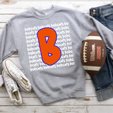Bobcats Funky Repeat Orange-Blue/White Digital Download