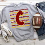 Comets Funky Repeat Maroon/Gold Digital Download