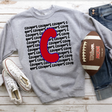 Cougars Funky Repeat Red-Royal Blue/Black Digital Download