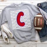 Cougars Funky Repeat Red-Royal Blue/White Digital Download
