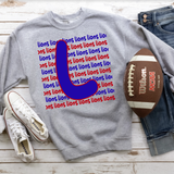 Lions Funky Repeat Royal Blue/Red Digital Download