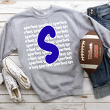 Spartans Funky Repeat Royal Blue/White Digital Download