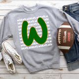 Wildcats Funky Repeat Green-Rusty Gold/White Digital Download