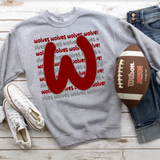 Wolves Funky Repeat Maroon/Light Gray Digital Download