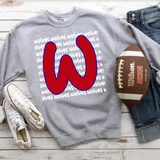 Wolves Funky Repeat Red-Royal Blue/White Digital Download