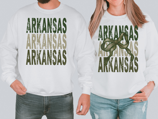 Arkansas Repeat Camo Green Bow Digital Download