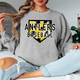 Yellow Black Antlers Splatter Camo Baseball Digital Download