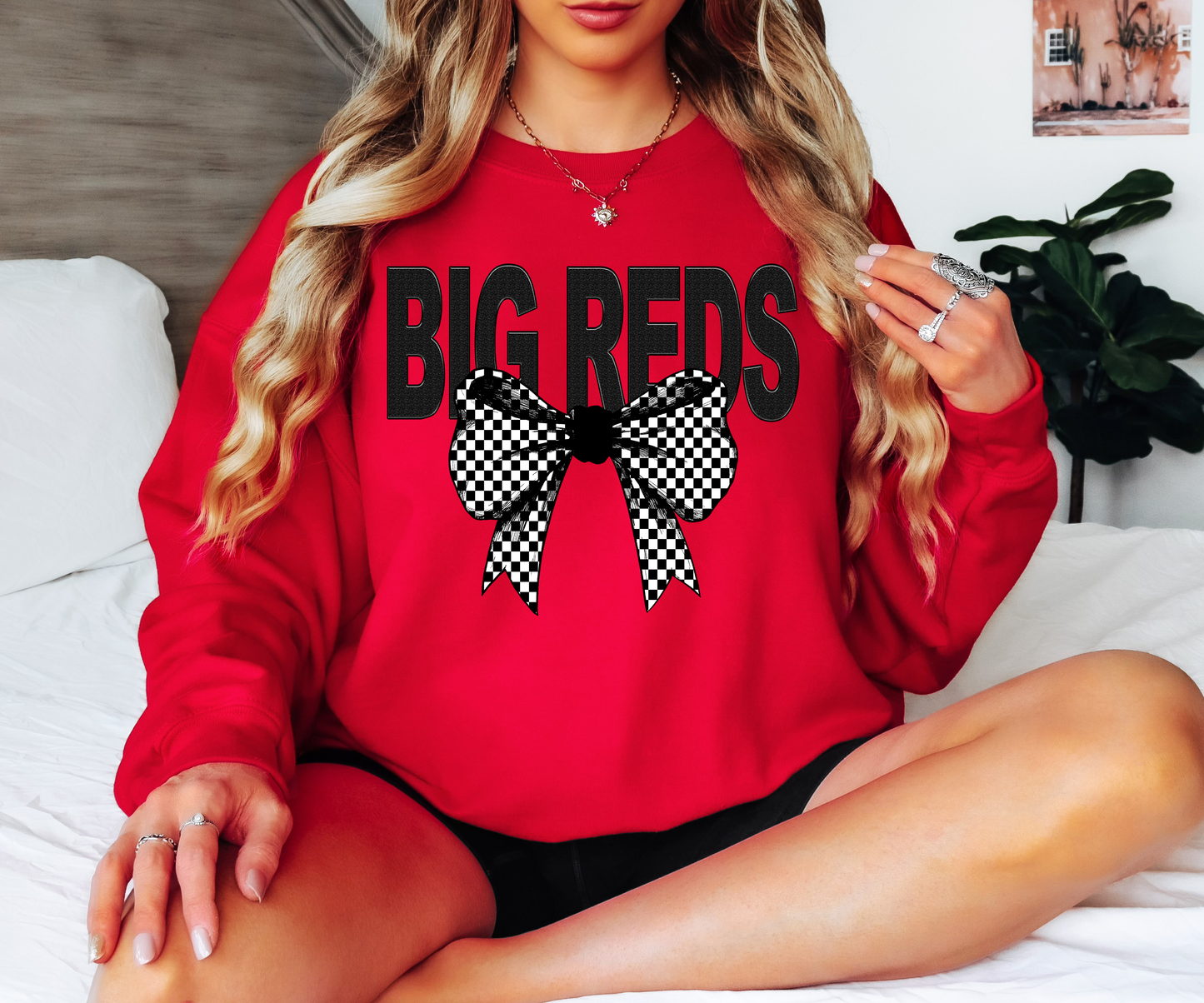 Big Reds Coquette Checker Bow Digital Download