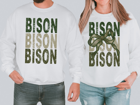 Bison Repeat Camo Green Bow Digital Download