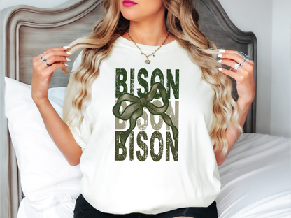 Bison Repeat Camo Green Bow Digital Download