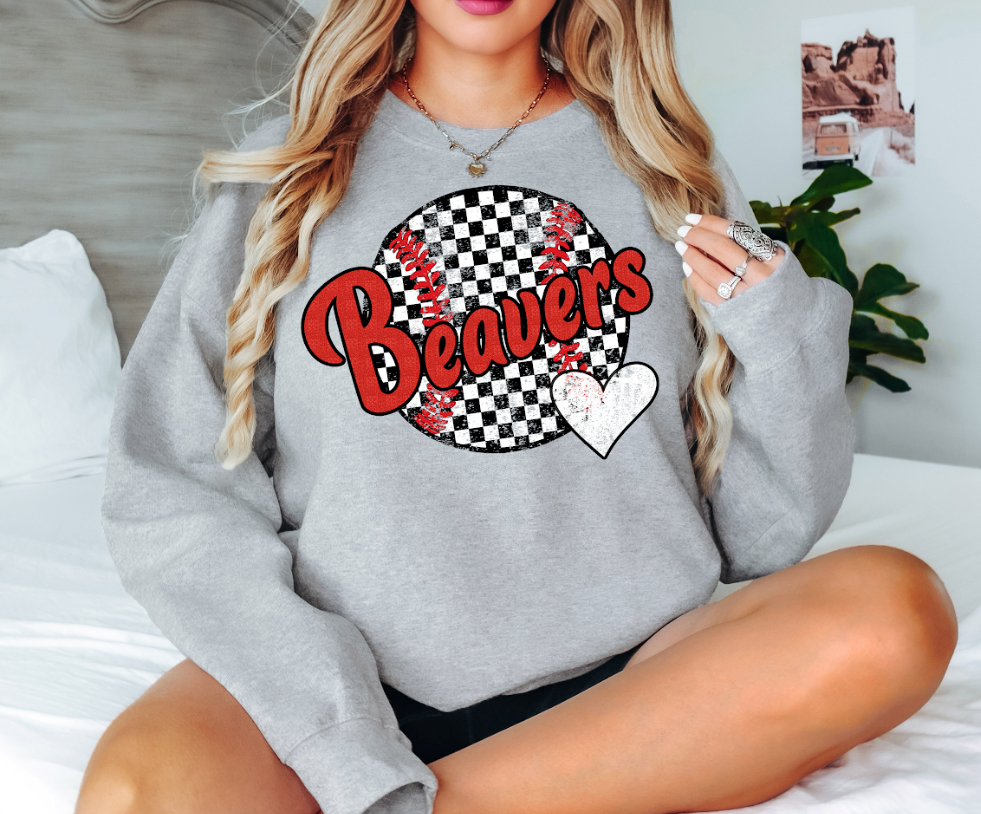 Beavers Checker Baseball Heart Digital Download