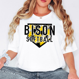 Yellow Black Bison Splatter Camo Softball Digital Download