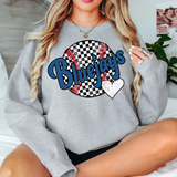 Bluejays Checker Baseball Heart Digital Download