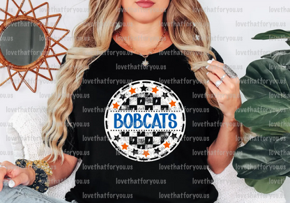 Bobcats Checker Star Circle Digital Download