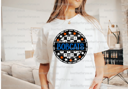 Bobcats Checker Star Circle Digital Download
