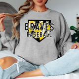 Yellow Black Braves Splatter Camo Baseball Digital Download
