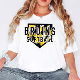 Yellow Black Bruins Splatter Camo Softball Digital Download