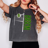 Bison Team Volleyball Net Distressed Green/Gold Digital Download