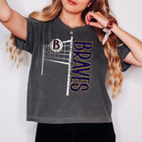 Braves Team Volleyball Net Distressed Navy/Gold Digital Download