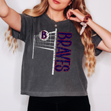 Braves Team Volleyball Net Distressed Navy/Red Digital Download