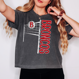 Broncos Team Volleyball Net Distressed Digital Download