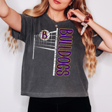 Bulldogs Team Volleyball Net Distressed Purple/Gold Digital Download
