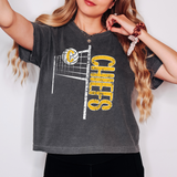 Chiefs Team Volleyball Net Distressed Gold Digital Download