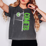Comets Team Volleyball Net Distressed Kelly Green Digital Download