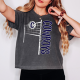 Cowboys Team Volleyball Net Distressed Navy Digital Download