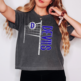 Devils Team Volleyball Net Distressed Digital Download