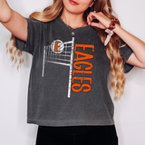 Eagles Team Volleyball Net Distressed Orange Digital Download